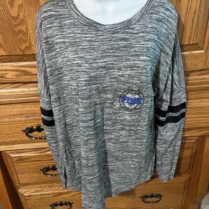 Long Sleeved Black Heatherwd Tee Pink size S